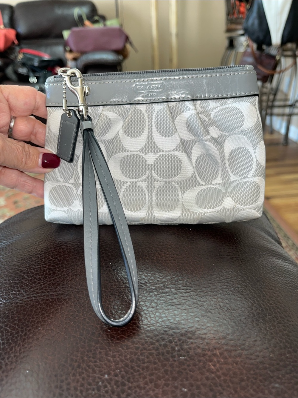 EUC Authentic Coach Y2K Signature Wristlet.